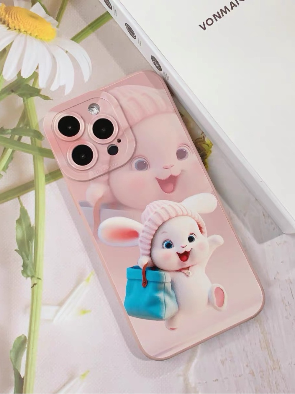 New Cute Bunny Silicon Phone Case for iPhone 15 Pro - Charming Rabbit Design
